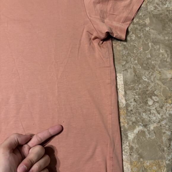 Norse Projects Shirt Mens Large Pink Esben Blind Stitch Short Sleeve Tee - Picture 4 of 13